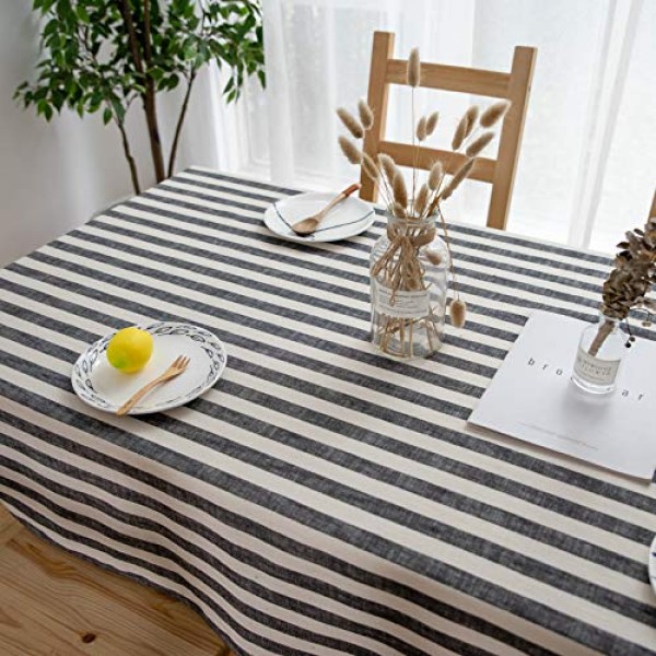 6피트 직사각형 테이블용 Aquazolax 식탁보 가을 장식용 주방 다이닝 룸 테이블 커버, 54 x 84 인치, 검정색