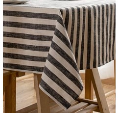 6피트 직사각형 테이블용 Aquazolax 식탁보 가을 장식용 주방 다이닝 룸 테이블 커버, 54 x 84 인치, 검정색