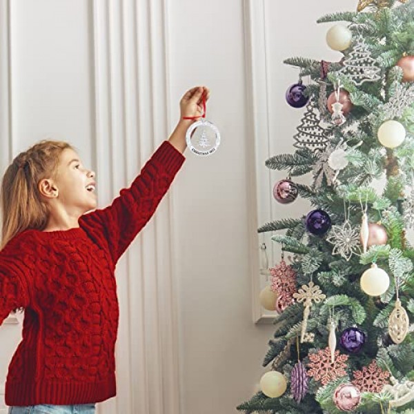 Klikel 크리스마스 장식품 2022 - 반짝이는 은색 크리스마스 장식품 2022 나무가 있는 화환 - 2022년 크리스마스 장식품 - 2022 크리스마스 트리 장식품 - 2022 휴일을 위한 아