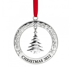 Klikel 크리스마스 장식품 2022 - 반짝이는 은색 크리스마스 장식품 2022 나무가 있는 화환 - 2022년 크리스마스 장식품 - 2022 크리스마스 트리 장식품 - 2022 휴일을 위한 아