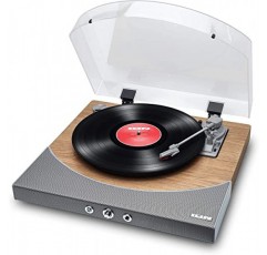 ION Audio Premier LP, 스피커가 포함된 USB Bluetooth 턴테이블/PC 또는 Mac으로의 디지털 변환기, 천연 목재 마감