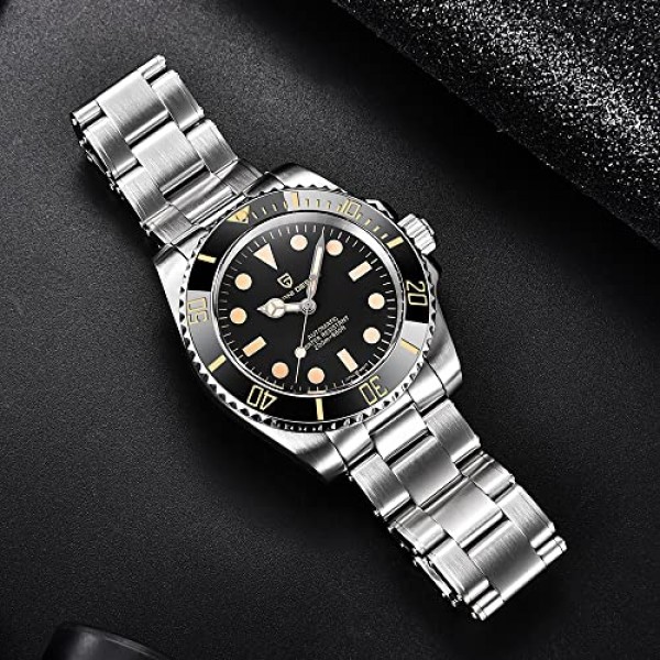 Pagani Design 40MM 남성용 시계 자동 시계 NH35 무브먼트 클래식 패션 브랜드 비즈니스 우아한 남성용 시계 아날로그 축광 스테인레스 스틸 200M 방수 다이빙 시계