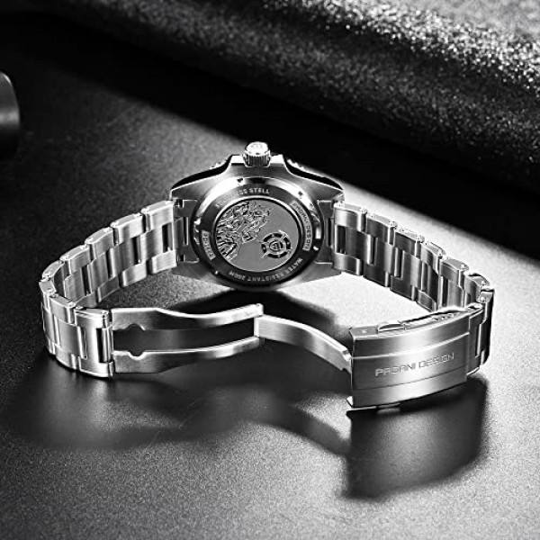 Pagani Design 40MM 남성용 시계 자동 시계 NH35 무브먼트 클래식 패션 브랜드 비즈니스 우아한 남성용 시계 아날로그 축광 스테인레스 스틸 200M 방수 다이빙 시계