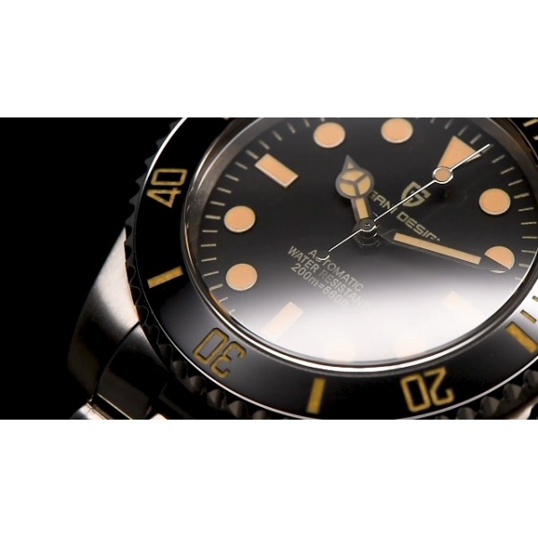 Pagani Design 40MM 남성용 시계 자동 시계 NH35 무브먼트 클래식 패션 브랜드 비즈니스 우아한 남성용 시계 아날로그 축광 스테인레스 스틸 200M 방수 다이빙 시계