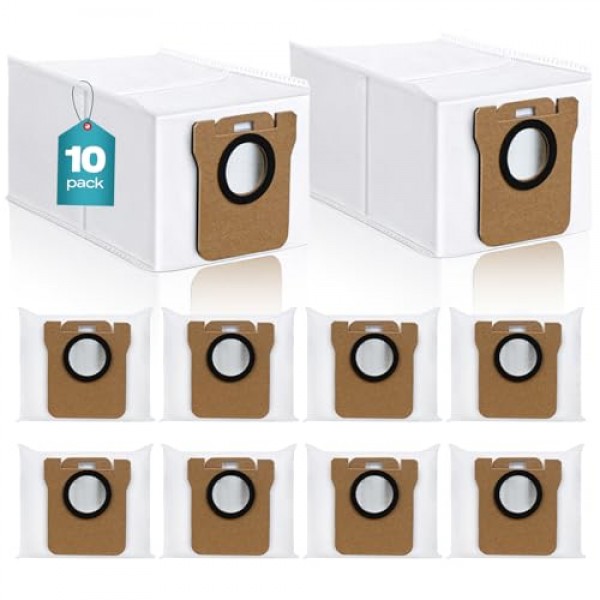 Dreametech L10s Ultra / L10 Ultra/Dreame L20 Ultra 로봇 진공 자체 비우기 베이스, 3L 대용량 자동 밀봉 일회용 쓰레기 교체 가방 액세서리와 호환되는 10 팩 먼지 봉투