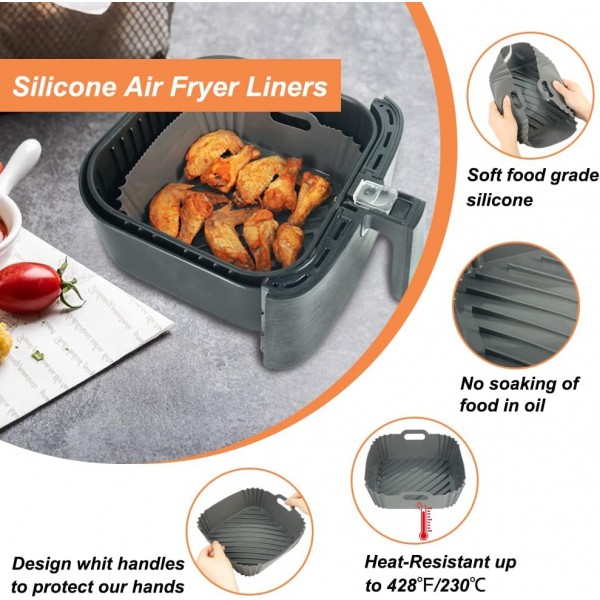 Cosori/Philips, XXL 재사용 가능한 바용 실리콘 몰드 핫 에어 프라이어 실리콘 에어 프라이어 액세서리 에어 프라이어 실리콘 포트 닌자, 프린세스 에어 프라이어 2pcs와 호