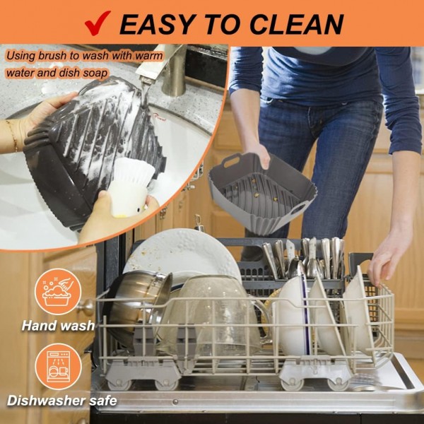 Cosori/Philips, XXL 재사용 가능한 바용 실리콘 몰드 핫 에어 프라이어 실리콘 에어 프라이어 액세서리 에어 프라이어 실리콘 포트 닌자, 프린세스 에어 프라이어 2pcs와 호