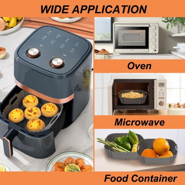 Cosori/Philips, XXL 재사용 가능한 바용 실리콘 몰드 핫 에어 프라이어 실리콘 에어 프라이어 액세서리 에어 프라이어 실리콘 포트 닌자, 프린세스 에어 프라이어 2pcs와 호