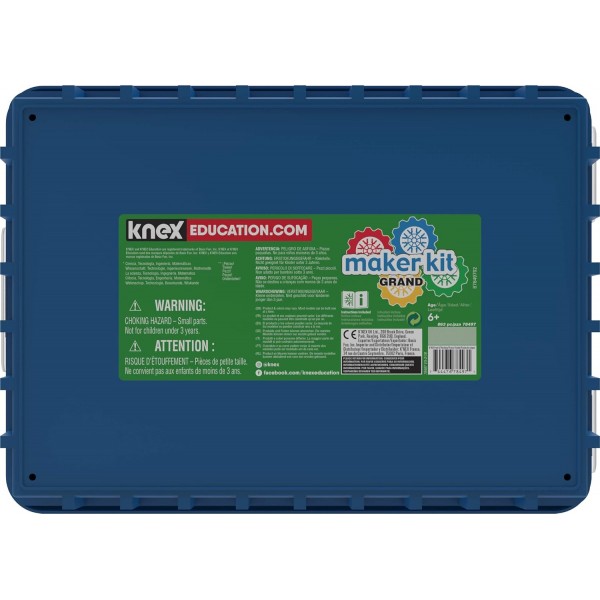 K'Nex 78497 교육용 메이커 키트 대형 아동용 조립 세트, 대규모 그룹을 위한 863피스 스템 학습 키트, 64페이지 조립 안내서 및 보관 케이스, 6세 어린이용 조립 완구 + 메