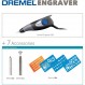 Dremel 290 Engraver - 나무, 금속, 도자기, 플라스틱, 가죽 조각을 위한 3개의 조각 팁과 4개의 공예 스텐실이 있는 소형 조각 펜 도구
