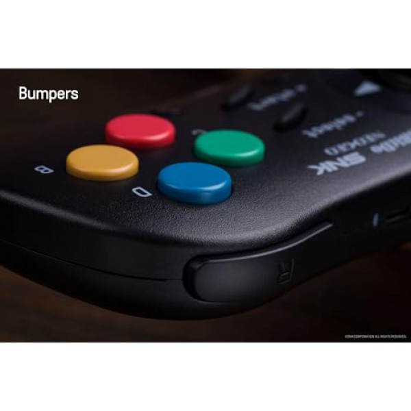 8Bitdo NEOGEO 무선 컨트롤러(Windows, Android 및 NEOGEO mini용 클래식 클릭 스타일 조이스틱 및 터보 기능 포함) - SNK(Black Edition)에서 공식 라이센스 획득