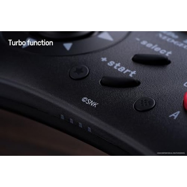 8Bitdo NEOGEO 무선 컨트롤러(Windows, Android 및 NEOGEO mini용 클래식 클릭 스타일 조이스틱 및 터보 기능 포함) - SNK(Black Edition)에서 공식 라이센스 획득
