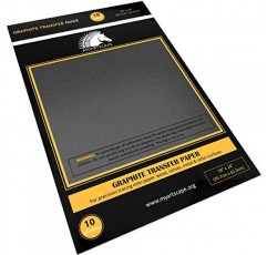 MyArtscape 흑연 전사지, 18 x 24 - 10매 - 검정색 왁스 카본 페이퍼 - 그리기, 추적 및 전사용 - 고급 예술 및 공예 용품