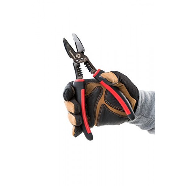 Southwire MPSCP 6-in-1 다중 도구 측면 절단 플라이어, 다기능, 8-14 AWG 단선 및 10-16 연선 스트리핑에 이상적