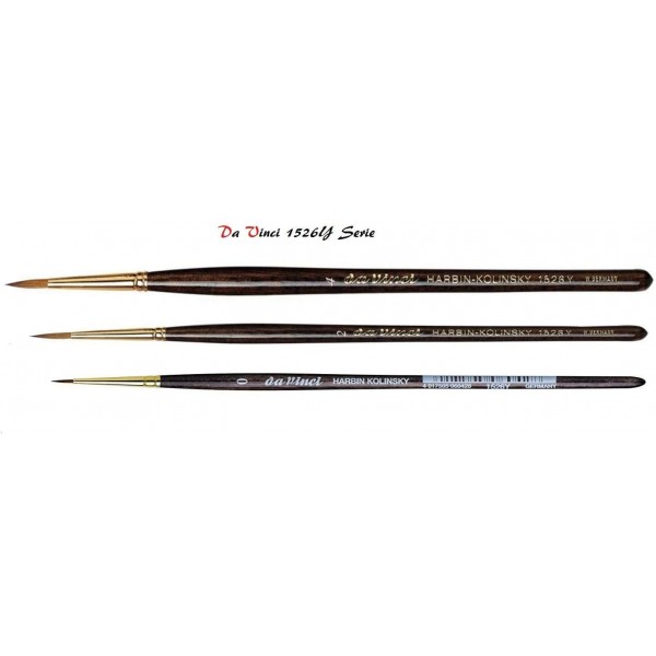 DaVinci ESPACE BEAUX ARTS Da Vinci 시리즈 1526Y Harbin-Kolinsky 아티스트 브러쉬 세트 브러쉬 0, 2,4, Made in Germany