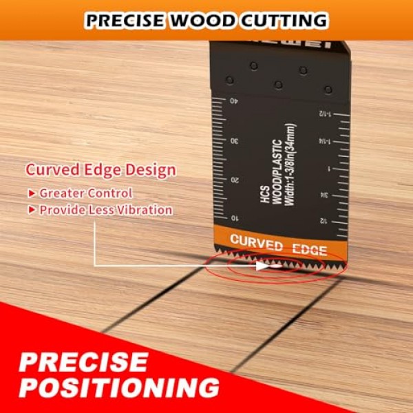 54 Pcs 목재 진동 멀티 도구, 진동 도구 블레이드, 전문 범용 진동 톱 블레이드, 퀵 릴리스 톱 블레이드 적합 Dewalt Ryobi Milwaukee Rockwell Fein Makita