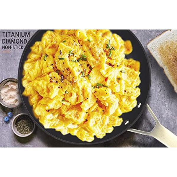 MsMk 소형 프라이팬, 끈적이지 않는 손잡이가 있는 8인치 붙지 않는 내구성이 있는 계란 오믈렛 프라이팬, GRE의 석회석 논스틱 코팅, 4mm 스테인리스 스틸 베이스 인덕션