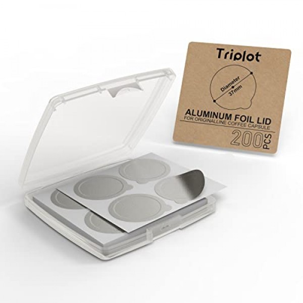 Nespresso OriginalLine 기계와 호환되는 재사용 가능한 캡슐 용 6pcs 리필 가능 커피 포드 세트 및 200pcs 알루미늄 뚜껑