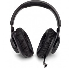 JBL Quantum 350 오버이어 게임용 헤드셋 - 무선 2.4GHz 및 USB-C 연결 - 탈착식 붐 마이크 및 QuantumSurround 사운드 포함 - 블랙