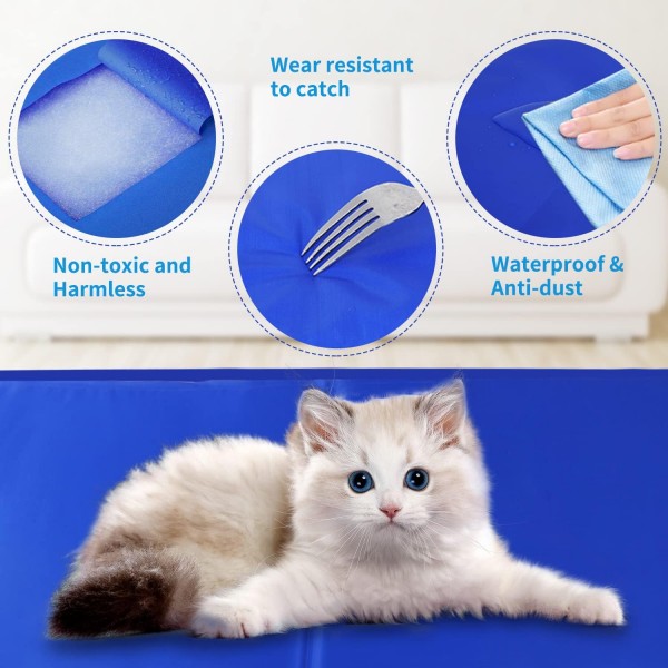 Nobleza - Cooling Mat Dogs Self-Cooling Non-toxic Gel Pads 여름에 강아지 고양이 침대 냉각 매트리스, 50*40cm, 파란색, S S(50*40cm)