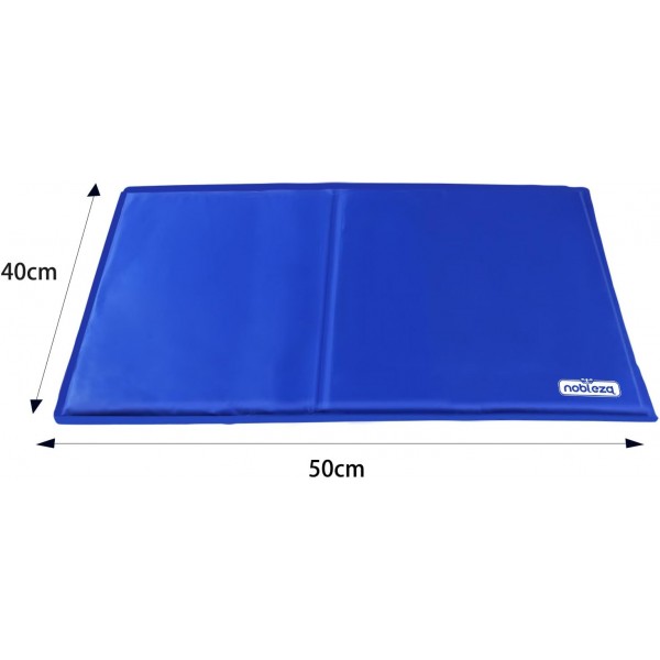 Nobleza - Cooling Mat Dogs Self-Cooling Non-toxic Gel Pads 여름에 강아지 고양이 침대 냉각 매트리스, 50*40cm, 파란색, S S(50*40cm)