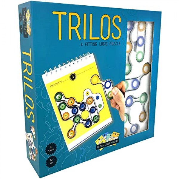 Project Genius Trilos Logic Puzzle - 1+ 플레이어, 6세 이상, 논리 게임, 퍼즐 게임, 브레인 티저, 싱글 플레이어, 도형 게임, 10 레벨, 60개의 챌린지 퍼즐