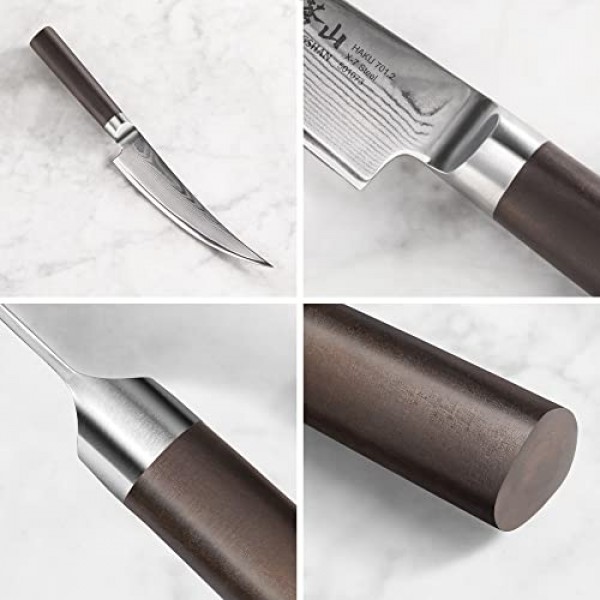 Cangshan HAKU 시리즈 501073 X-7 다마스커스 강철 단조 6인치 본딩 나이프(칼집 포함)