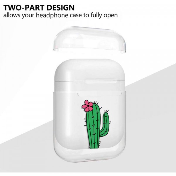 AirPods 1 & 2 케이스와 호환되는 Oihxse 보호 케이스, 슬림 실리콘 케이스 PC 슬림형 경량 AirPods 액세서리 보호 커버 AirPods 1 & 2(Cactus 2)용 내구성이 뛰어난 프리미엄 휴대용 