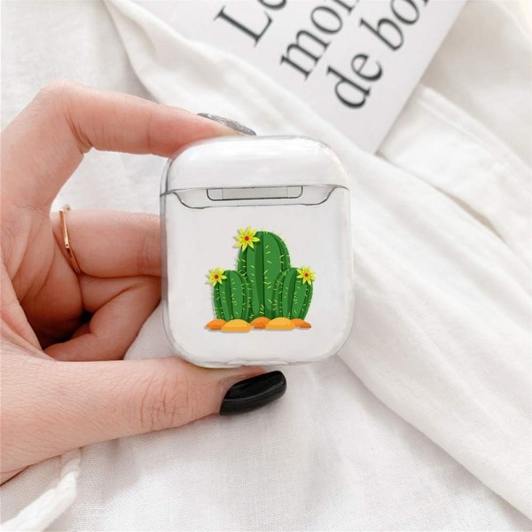 AirPods 1 & 2 케이스와 호환되는 Oihxse 보호 케이스, 슬림 실리콘 케이스 PC 슬림형 경량 AirPods 액세서리 보호 커버 AirPods 1 & 2(Cactus 2)용 내구성이 뛰어난 프리미엄 휴대용 