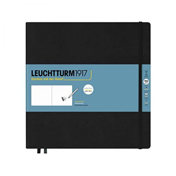 Leuchtturm1917 - 정사각형 하드커버 스케치북(검은색) - 150g/m² 용지 112페이지