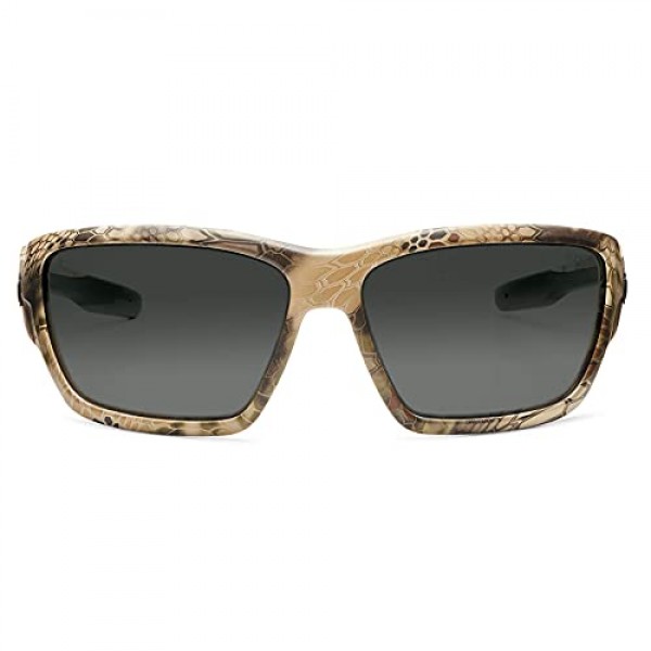 Ergodyne Skullerz Baldr 김서림 방지 안전 선글라스 - Kryptek Highlander 브라운 카모 프레임, 스모크 렌즈