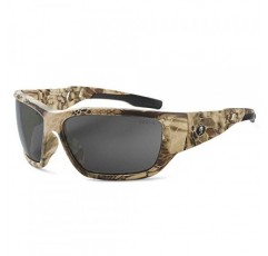 Ergodyne Skullerz Baldr 김서림 방지 안전 선글라스 - Kryptek Highlander 브라운 카모 프레임, 스모크 렌즈