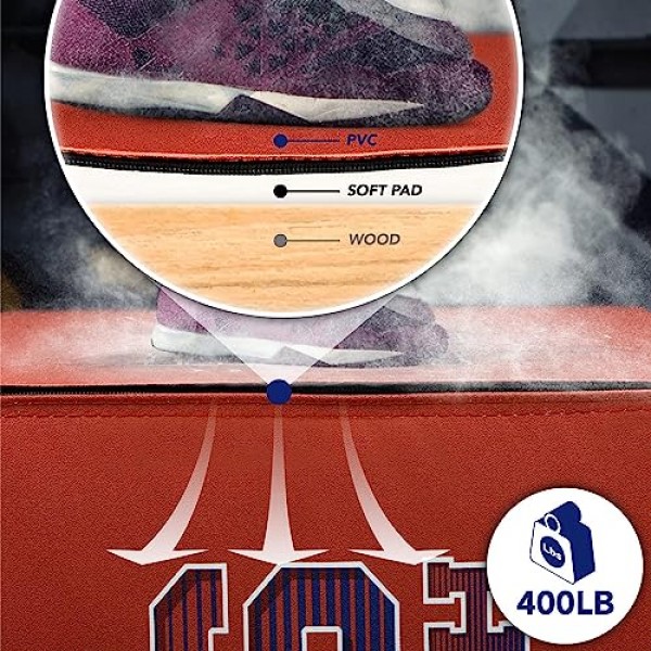 Yes4All 3-in-1 소프트 플라이오 박스 나무 코어 - 농구 버전 - 정강이에 안전 - 점프, 컨디셔닝 및 근력 훈련을 위한 미끄럼 방지 다용도 플라이오메트릭 박스 - 4가지 다른