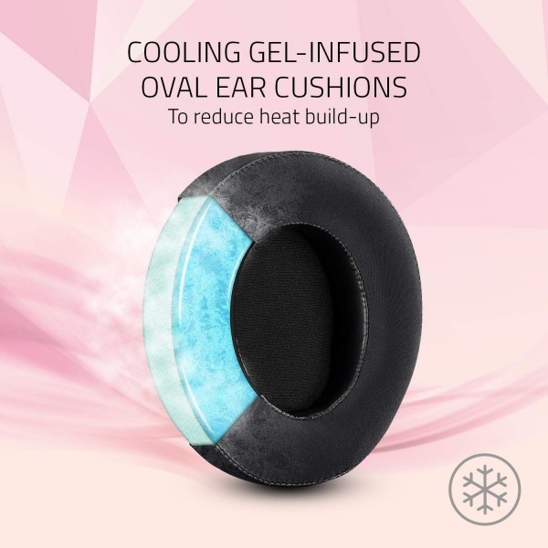 Razer Kraken Kitty RGB USB 게임용 헤드셋: THX 7.1 공간 서라운드 사운드 - Chroma RGB 조명 - 접을 수 있는 액티브 노이즈 캔슬링 마이크 - 경량 알루미늄 프레임 - PC용 - 쿼츠 핑