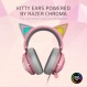 Razer Kraken Kitty RGB USB 게임용 헤드셋: THX 7.1 공간 서라운드 사운드 - Chroma RGB 조명 - 접을 수 있는 액티브 노이즈 캔슬링 마이크 - 경량 알루미늄 프레임 - PC용 - 쿼츠 핑