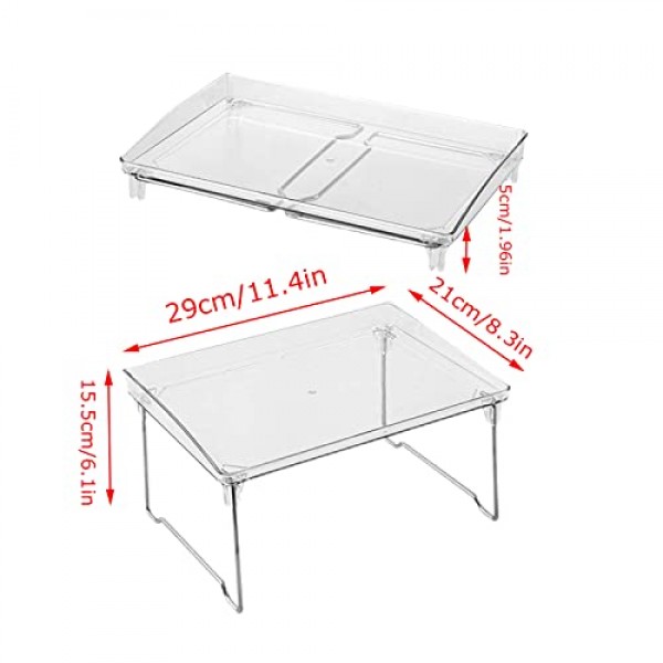 Jingzhan 찬장 정리함, 주방 선반, 팩 쌓을 수 있는 주방 선반 정리함, 주방 보관함, 욕실 보관함, 메이크업 정리함, PET 및 금속, 투명 및 크롬