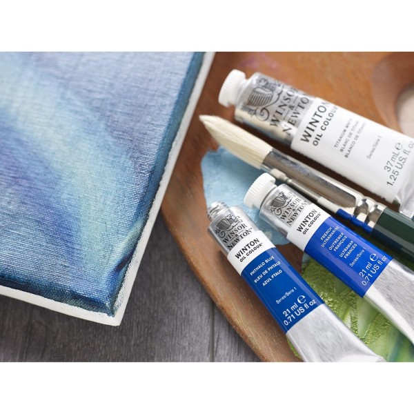 Winsor & Newton 1490699 Winton, 균일한 일관성, 내광성, 높은 불투명도, 색상 안료가 풍부한 고급 고품질 오일 색상 - 트윈 팩 2 x 200 ml 튜브 티타늄 화이트 - 트윈 팩 2 x 200 ml Wi