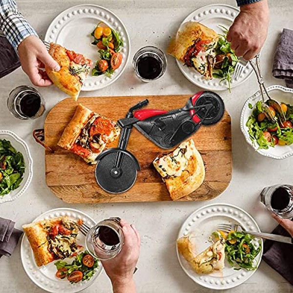 Tang Yuan 오토바이 피자 커터, 피자 커터, 스테인레스 스틸 피자 롤러, 창의적인 도구, 절묘한 주방 선물