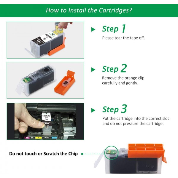 Supricolor 호환 Canon PGI-580xl CLI-581xl 580 581 식용 잉크 카트리지, Canon Pixma TS705 TS8350 TR8550 TS6350 TS6250 TS8250 TS8150 TR7550 TS95150 TS82 프린터와 함께 사용