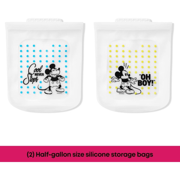 Pyrex Slcn DTCM St 2Md2Lg MckyFrnds 실리콘 백, 미디엄, 라지, 투명/멀티 투명/멀티