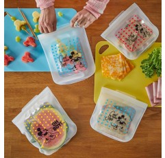 Pyrex Slcn DTCM St 2Md2Lg MckyFrnds 실리콘 백, 미디엄, 라지, 투명/멀티 투명/멀티