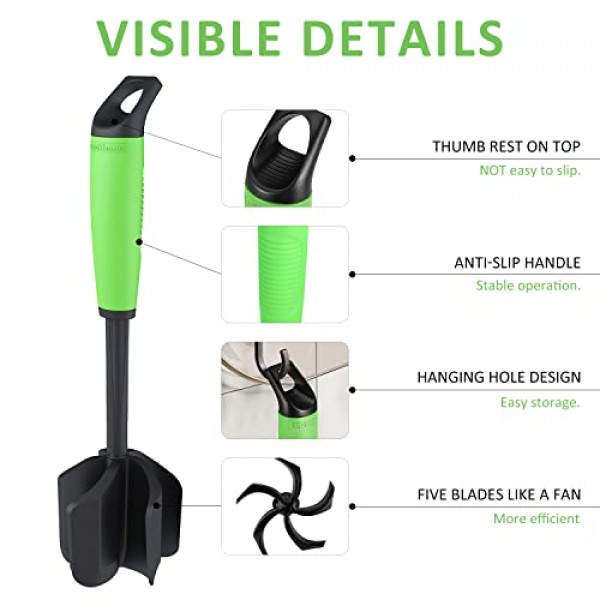 Ourokhome 주방 고기 분쇄기 크럼블러, 주방용 햄버거 갈은 쇠고기 다지기, 내열성 및 안정적인 작동 고기 조리기구, 과일 주스 혼합 및 교반에 적합, 녹색