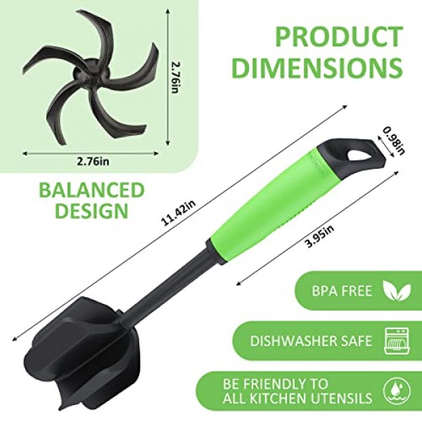 Ourokhome 주방 고기 분쇄기 크럼블러, 주방용 햄버거 갈은 쇠고기 다지기, 내열성 및 안정적인 작동 고기 조리기구, 과일 주스 혼합 및 교반에 적합, 녹색