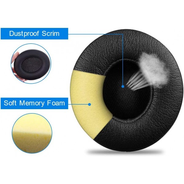 Link Dream Beats Solo 3 Solo 2용 교체용 이어 패드, 부드러운 단백질 가죽 및 메모리 폼이 포함된 Beats 헤드폰 이어 패드, Beats Solo 2 Solo 3 온이어 헤드폰용 교체용 이어 패드(
