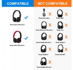 Link Dream Beats Solo 3 Solo 2용 교체용 이어 패드, 부드러운 단백질 가죽 및 메모리 폼이 포함된 Beats 헤드폰 이어 패드, Beats Solo 2 Solo 3 온이어 헤드폰용 교체용 이어 패드(