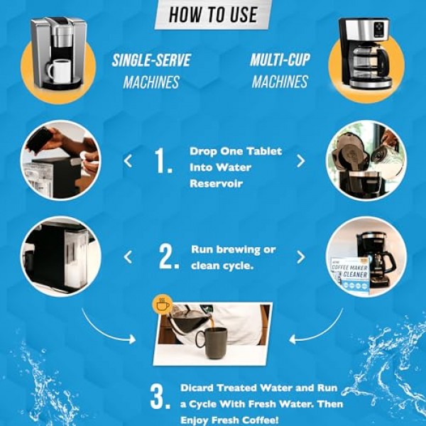 커피 머신 클리너 디스케일러 정제 - 24개, Nespresso, Keurig, Ninja, Delonghi, Miele, 커피 메이커 포트 디스케일링 및 청소 탭, 디스케일 드립 커피 및 에스프레소 머신과 호환 