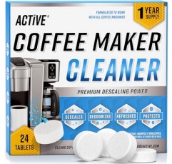 커피 머신 클리너 디스케일러 정제 - 24개, Nespresso, Keurig, Ninja, Delonghi, Miele, 커피 메이커 포트 디스케일링 및 청소 탭, 디스케일 드립 커피 및 에스프레소 머신과 호환 