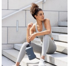 Navaris 2.2리터 피트니스 물병 - XXL 물병 체육관 물병 BPA 무료 - 스포츠 물병 물 저그 - 스포츠 물병 안정 - 회색 걸이용 스트랩 포함