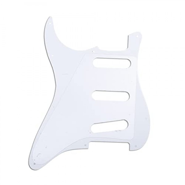 Musiclily Pro 11홀 62 American Stratocaster 62용 빈티지 스타일 Strat SSS 픽가드, 3겹 흰색