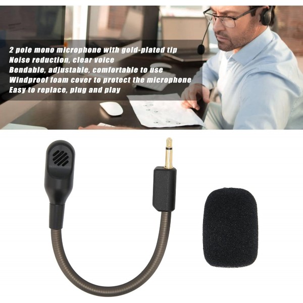 배선 하네스 마이크, 탈착식 게임용 헤드셋 Razer BlackShark V2용 3.5mm 잭 소음 차단 마이크 붐 교체용 마이크